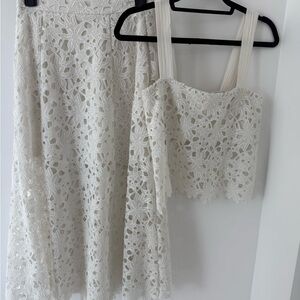 Karina Grimaldi White Lace Dress